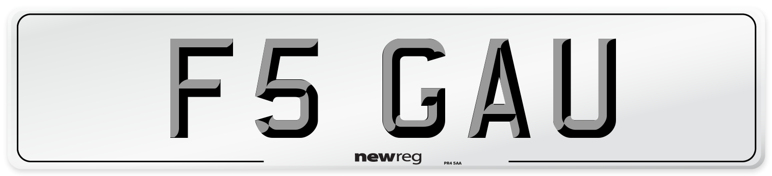 F5 GAU Number Plate from New Reg